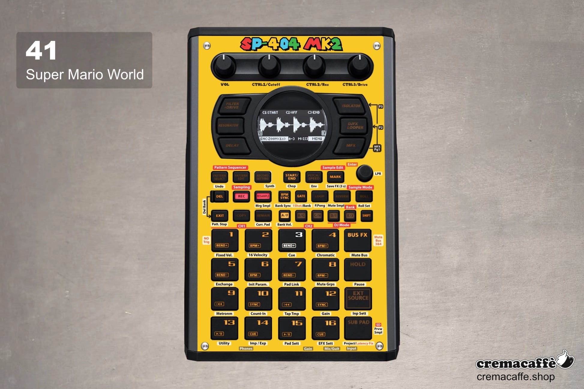 Super Mario World - Skin for the Roland SP-404 MK2 by Cremacaffe Design