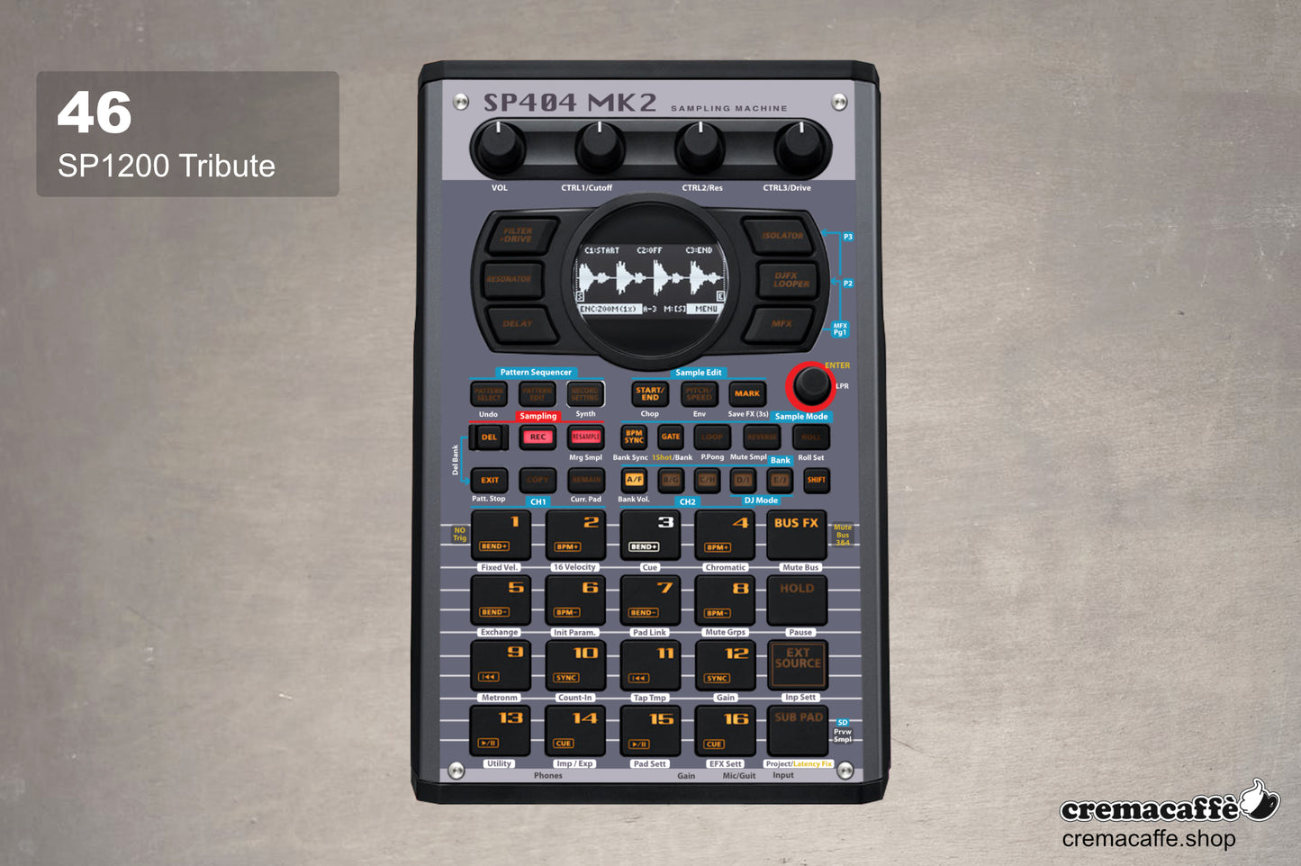 46) SP1200 Tribute Skin for the Roland SP-404 MK2 - Cremacaffe Design