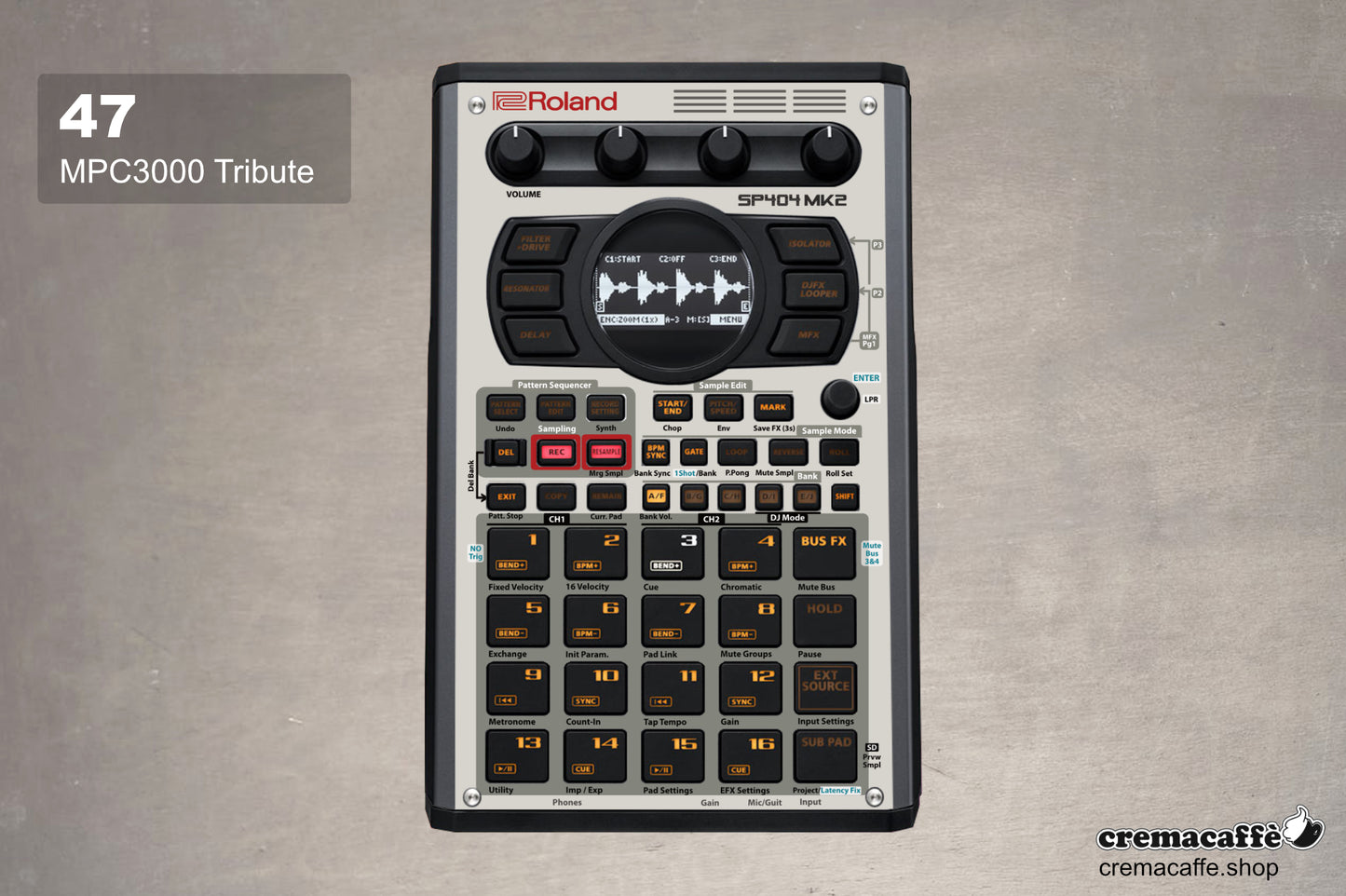 47) MPC3000 Tribute Skin for the Roland SP-404 MK2 - Cremacaffe Design