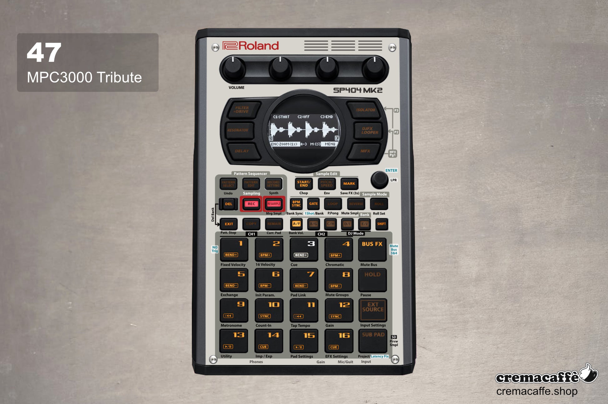 47) MPC3000 Tribute Skin for the Roland SP-404 MK2 - Cremacaffe Design