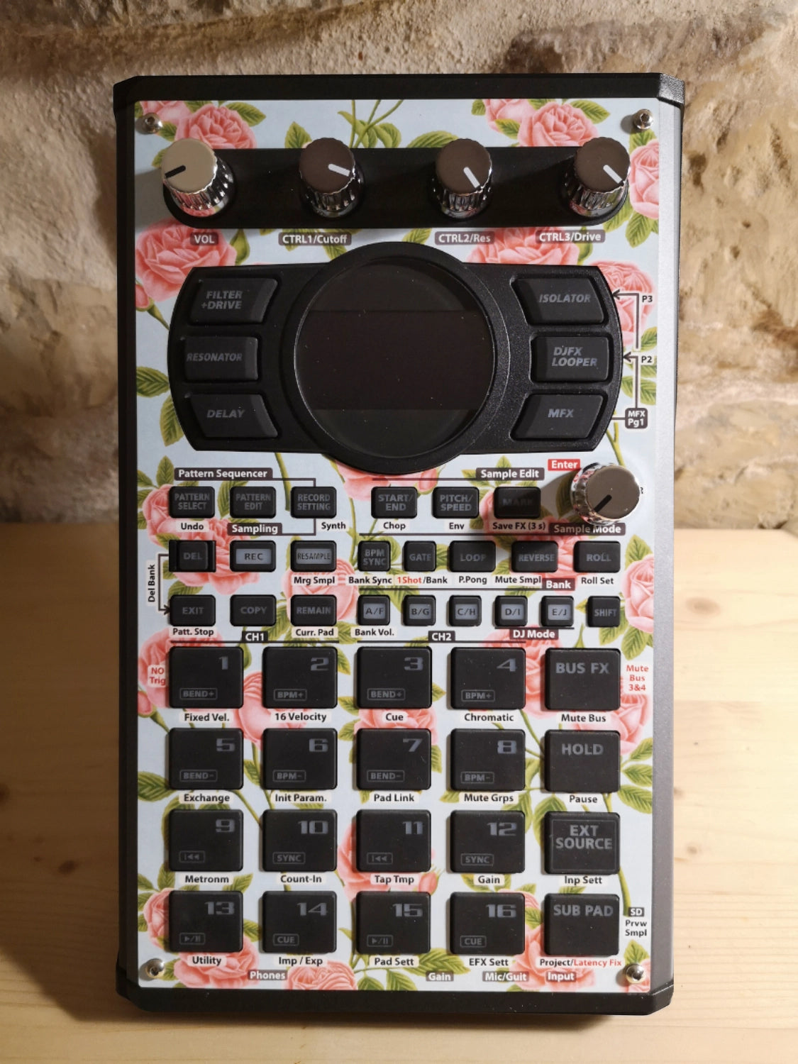 48 SP-404 MK2 Custom Skin - Roses 1 - Cremacaffe Design