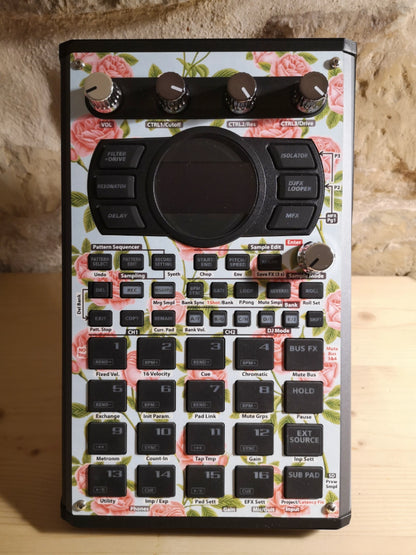 48 SP-404 MK2 Custom Skin - Roses 1 - Cremacaffe Design