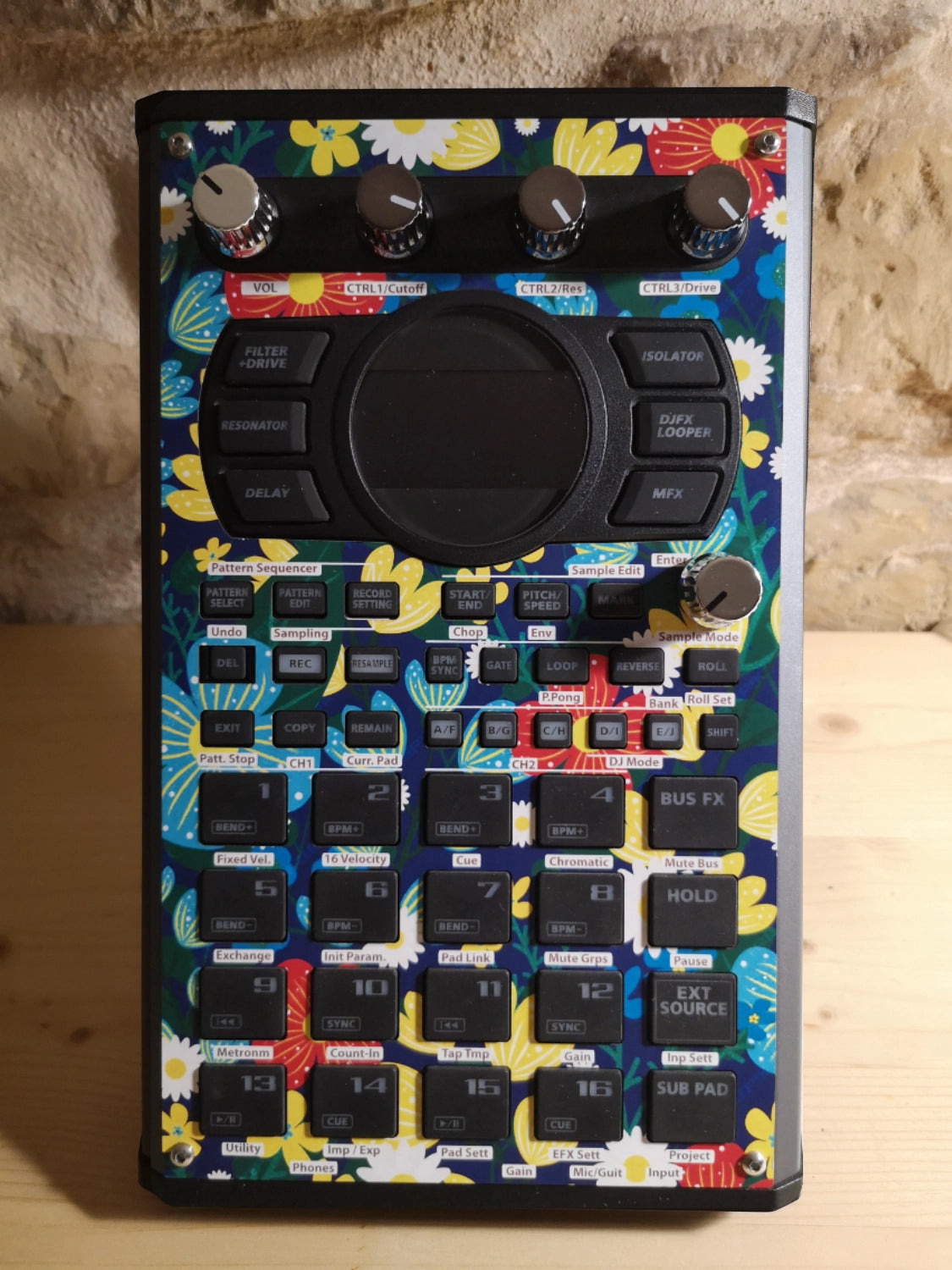 49 SP-404 MK2 Custom Skin - Flowers 1 - Cremacaffe Design