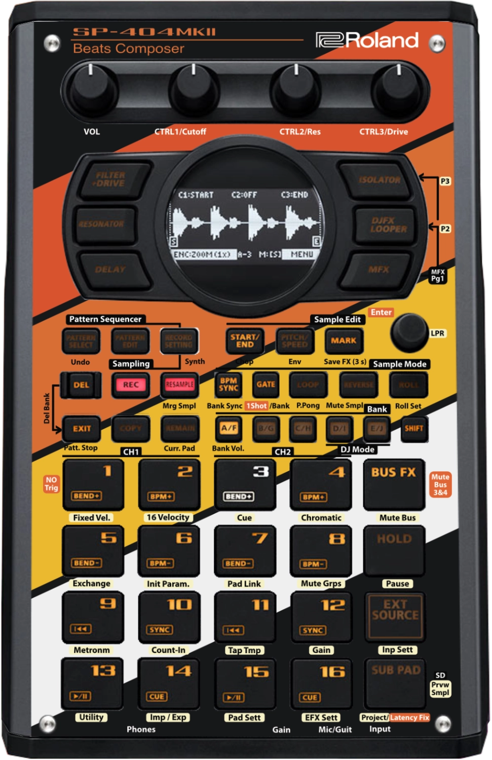 52 SP-404 MK2 Custom Skin - TR-808 - Cremacaffe Design
