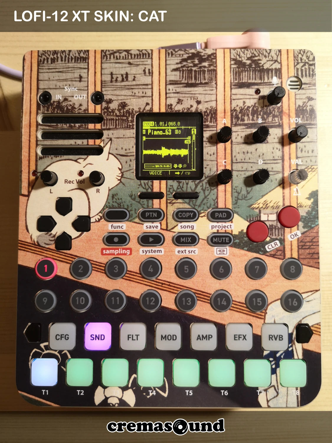CAT Skin for the Sonicware Lofi-12 XT sampler - CremaSound