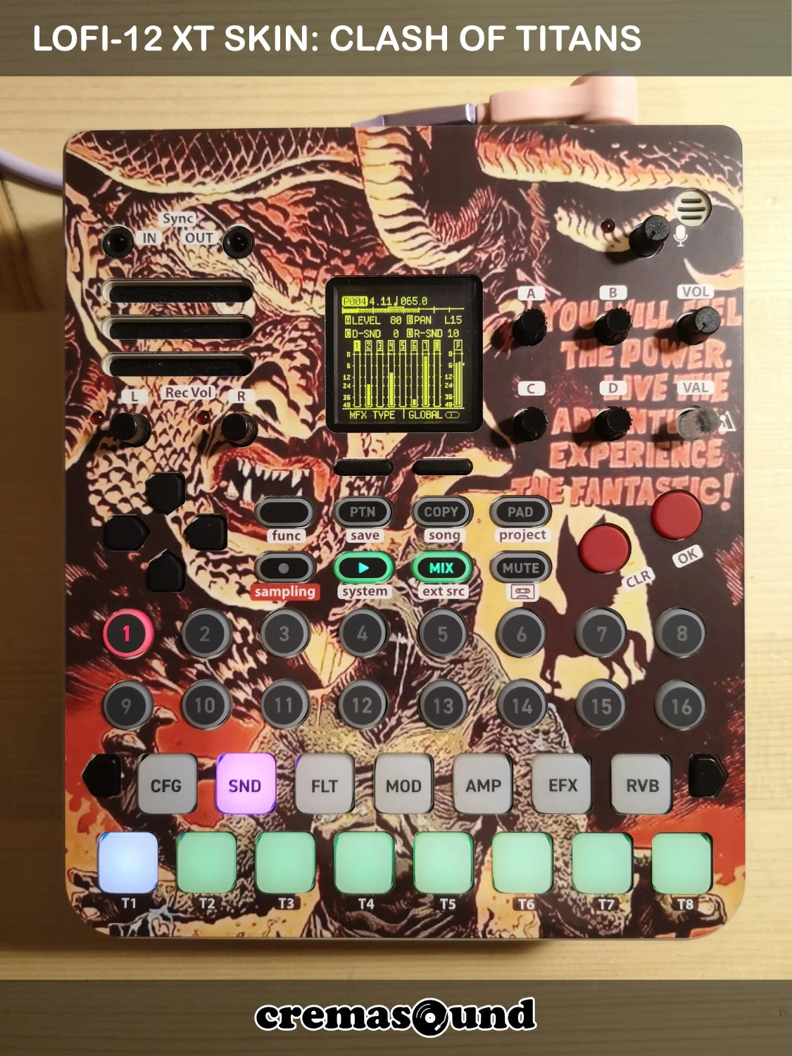 Clash of Titans Skin for the Sonicware Lofi-12 XT sampler - CremaSound
