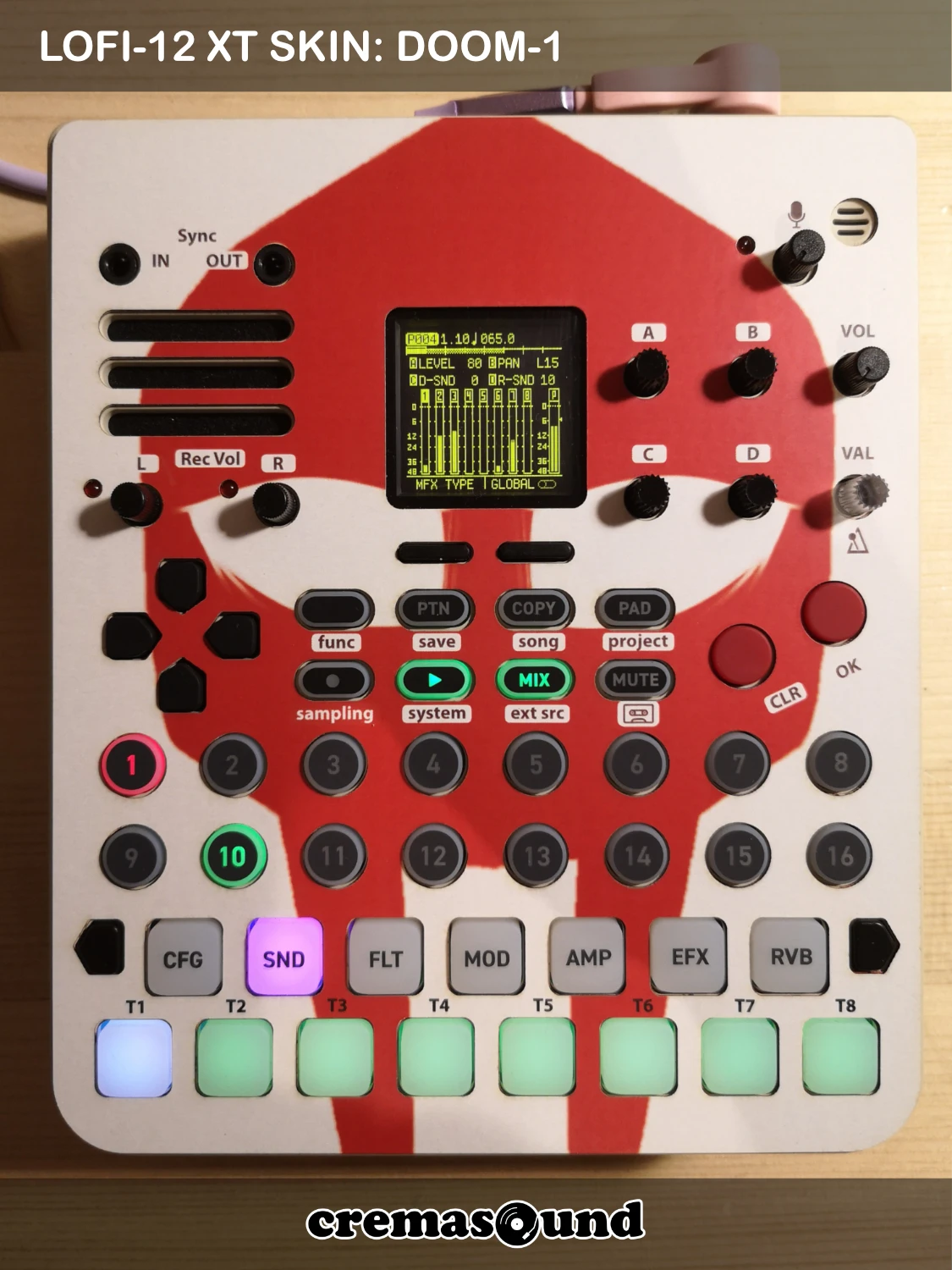 DOOM Skin for the Sonicware Lofi-12 XT sampler - CremaSound