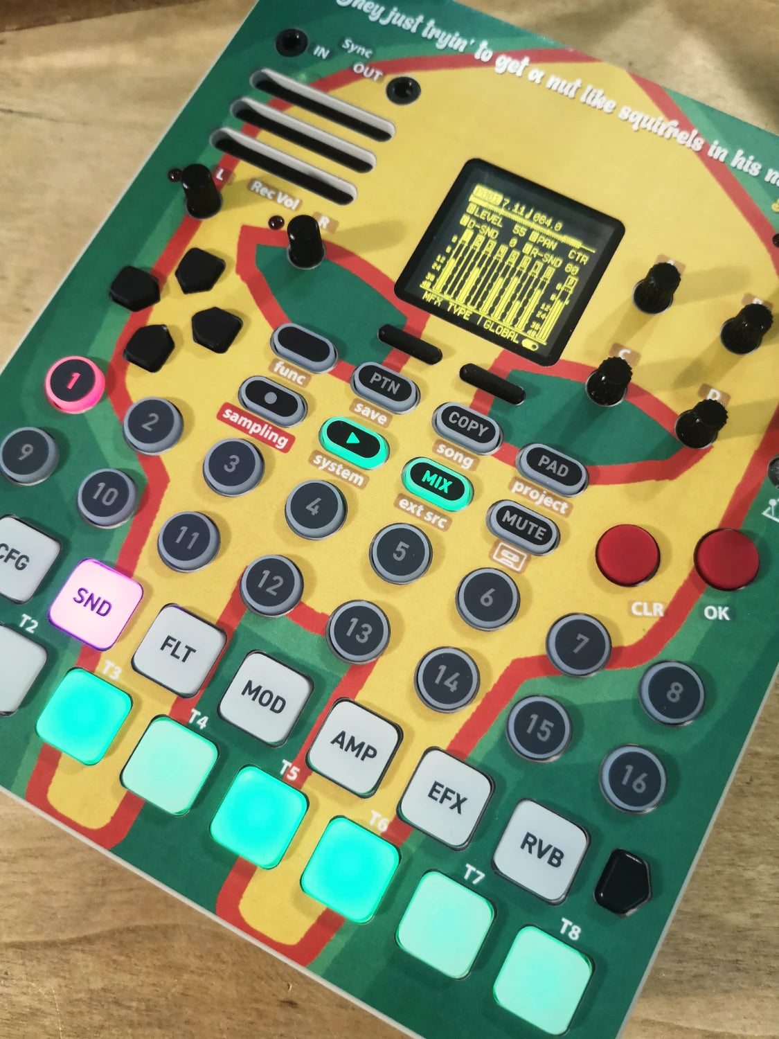 DOOM Skin for the Sonicware Lofi-12 XT sampler - Cremacaffe Design