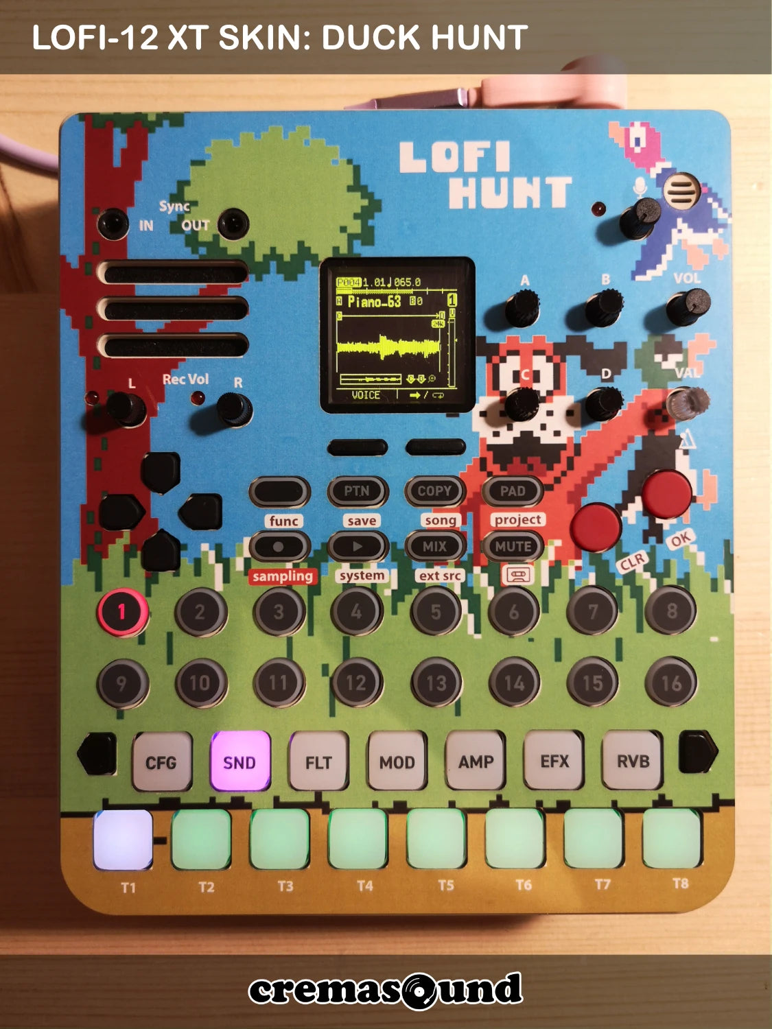 DUCK HUNT Skin for the Sonicware Lofi-12 XT sampler - CremaSound