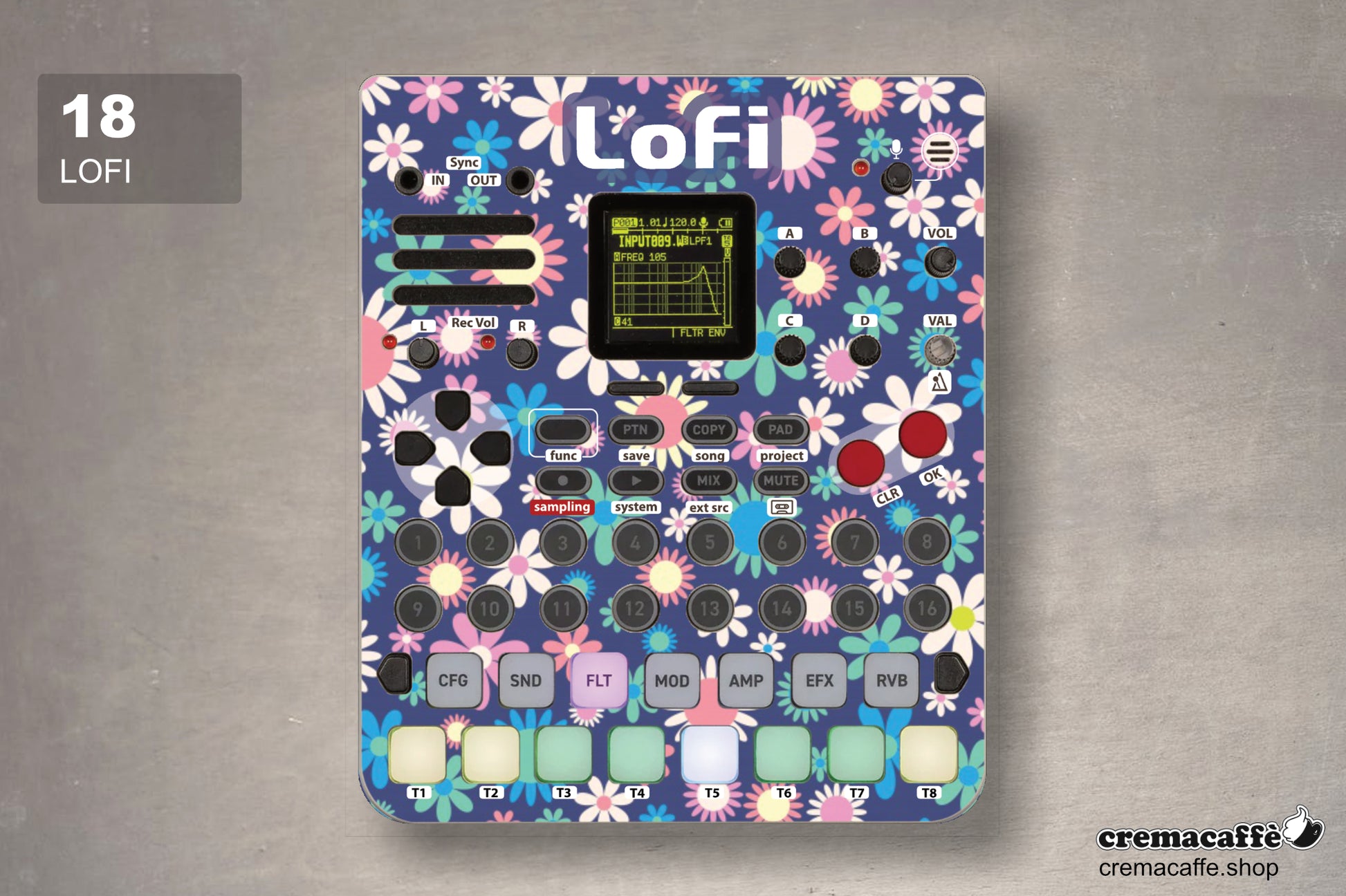 Sonicware LoFi-12 XT LOFI Skin - Cremacaffe Design