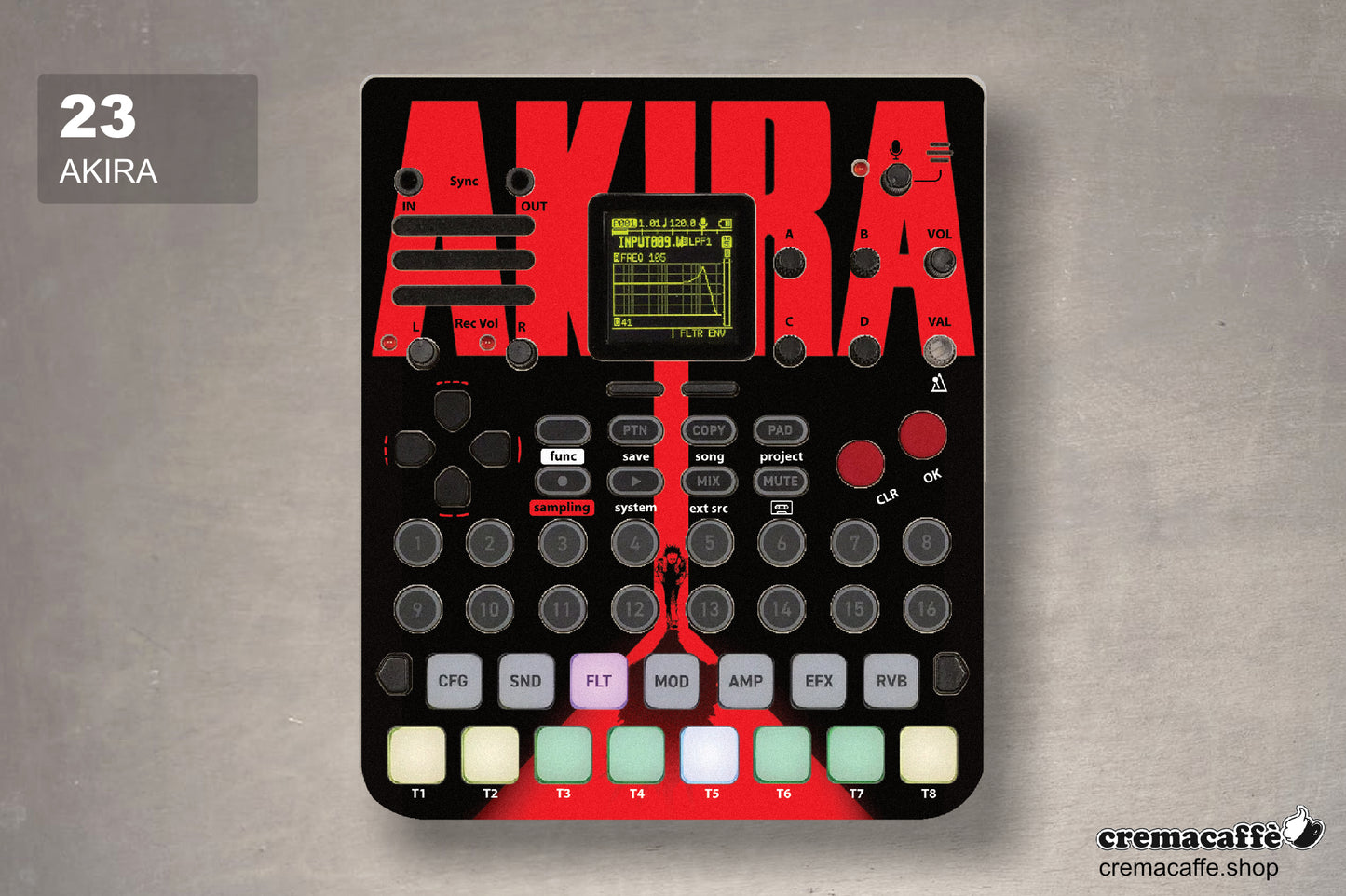 Sonicware LoFi-12 XT "AKIRA Tribute" Skin - Cremacaffe Design