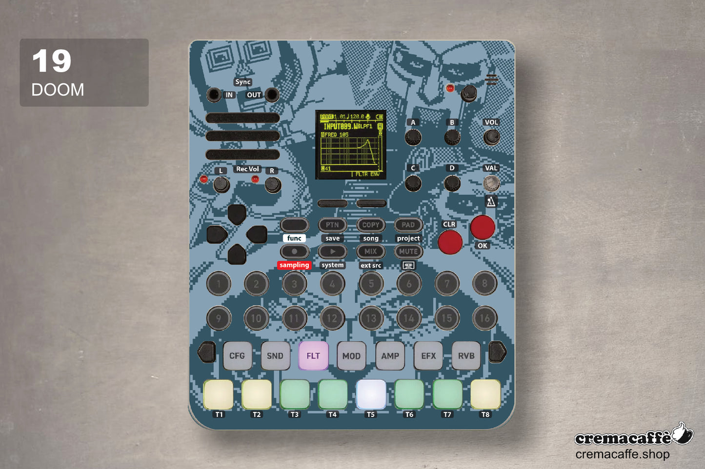Sonicware LoFi-12 XT MF DOOM Tribute Skin - Cremacaffe Design