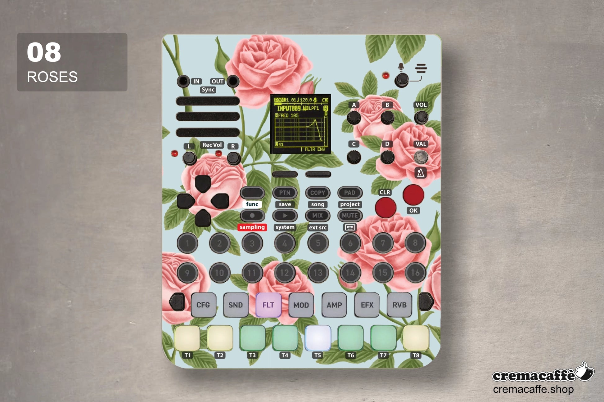 Roses design - Sonicware LOFI-12 XT  - Cremacaffe Design
