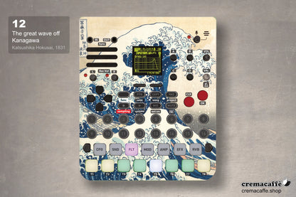 The Great Wave off Kanagawa design - Sonicware LOFI-12 XT  - Cremacaffe Design