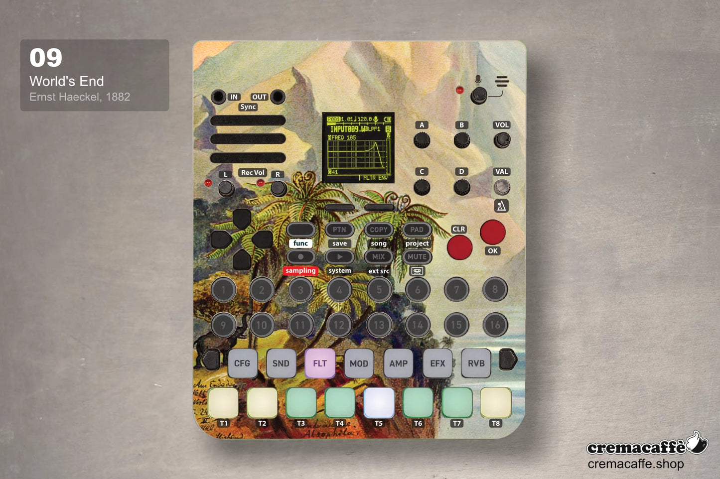 Haeckel, World's End design - Sonicware LOFI-12 XT  - Cremacaffe Design