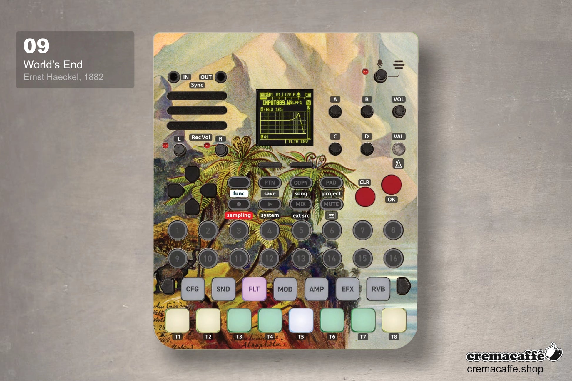 Haeckel, World's End design - Sonicware LOFI-12 XT  - Cremacaffe Design