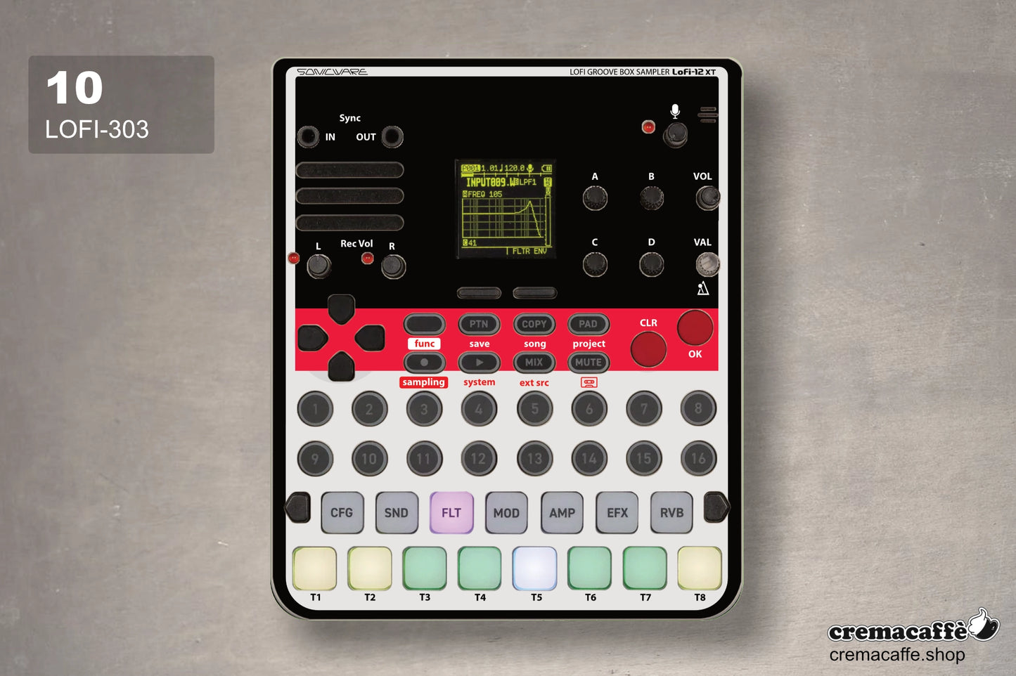 Sonicware LoFi-303 Skin - Cremacaffe Design