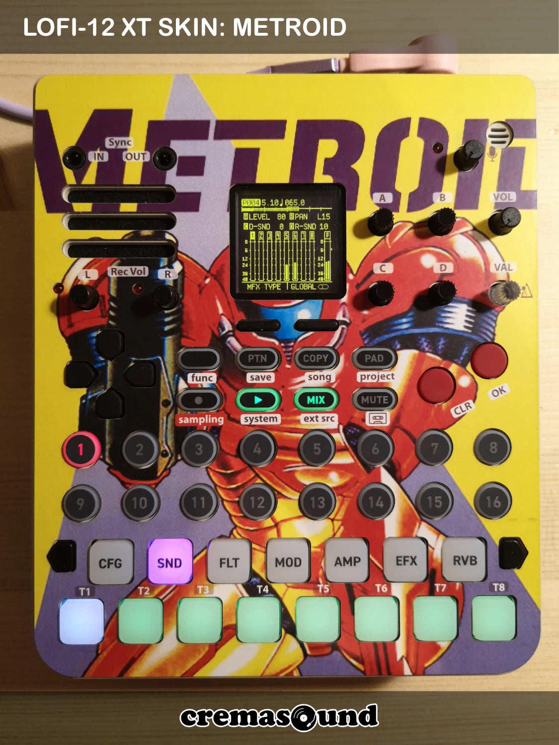 METROID Skin for the Sonicware Lofi-12 XT sampler - CremaSound
