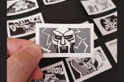 MF DOOM black and white sticker set - Cremacaffe Design
