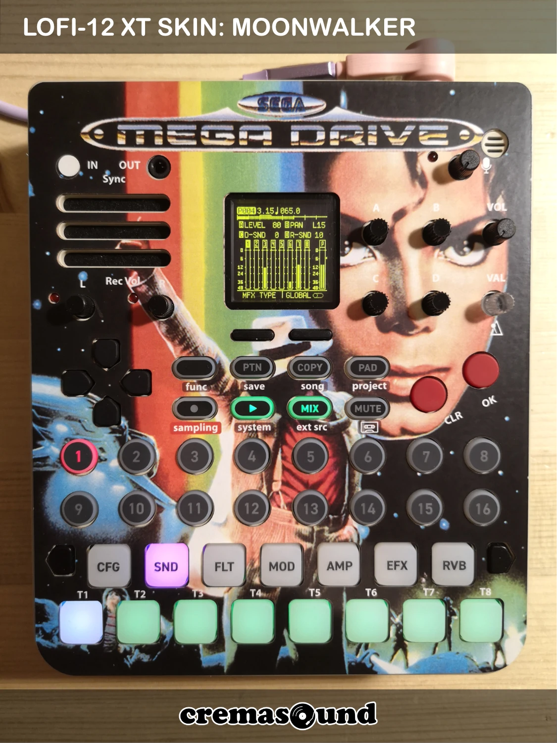 MOONWALKER Skin for the Sonicware Lofi-12 XT sampler - CremaSound