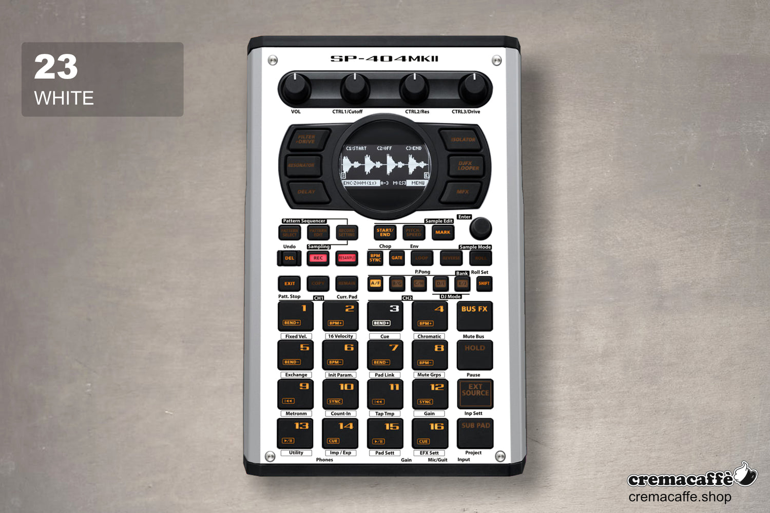 SP-404 MK2 Skin: WHITE | Cremacaffe Design