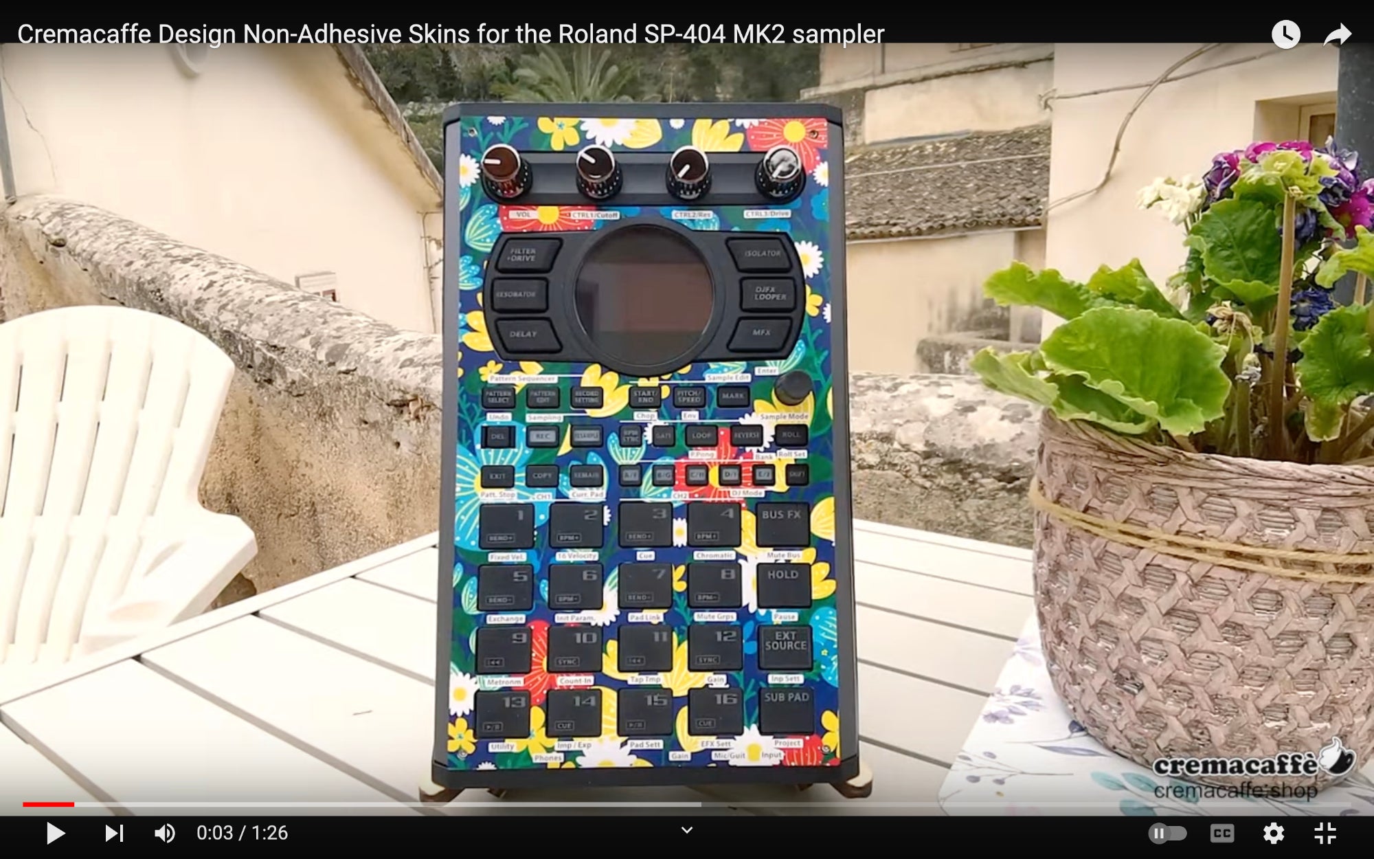 Load video: Cremacaffe Design Non-Adhesive Skins for the Roland SP-404 MK2 sampler