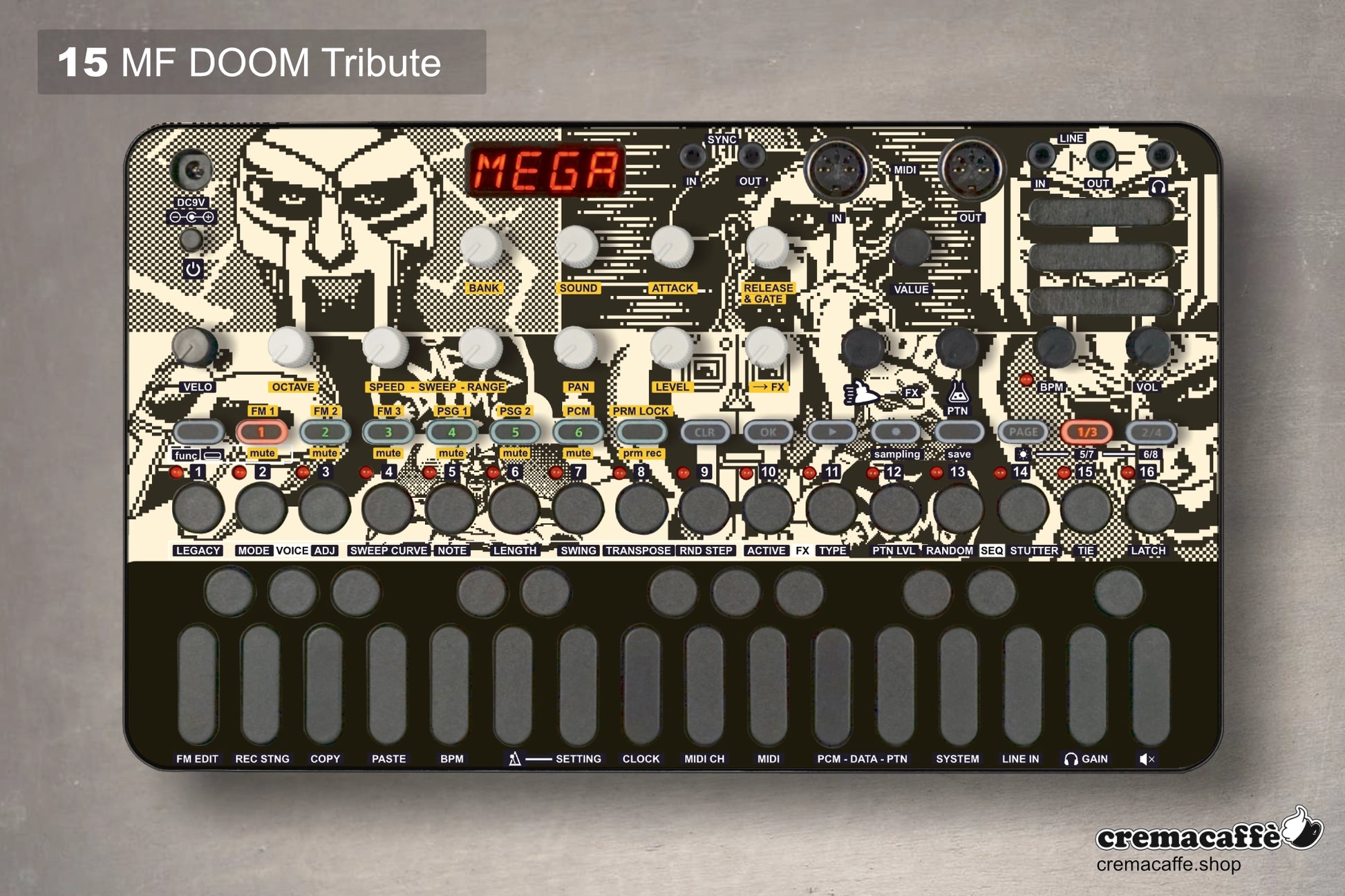 Sonicware LIVEN Skin - MF DOOM Tribute - Cremacaffe Design