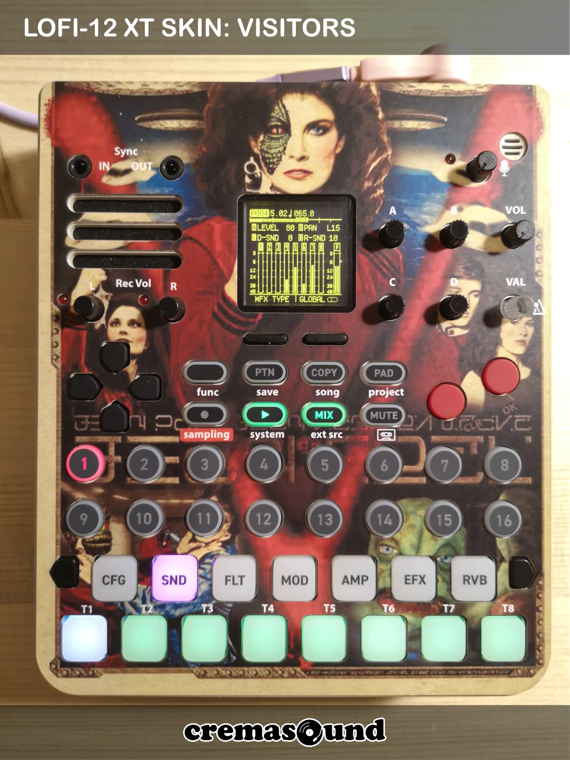 VISITORS Skin for the Sonicware Lofi-12 XT sampler - CremaSound