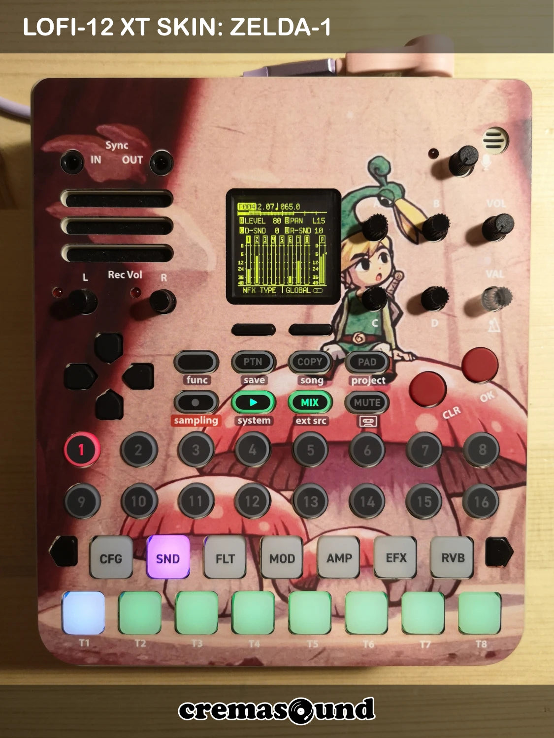ZELDA-1 Skin for the Sonicware Lofi-12 XT sampler - CremaSound