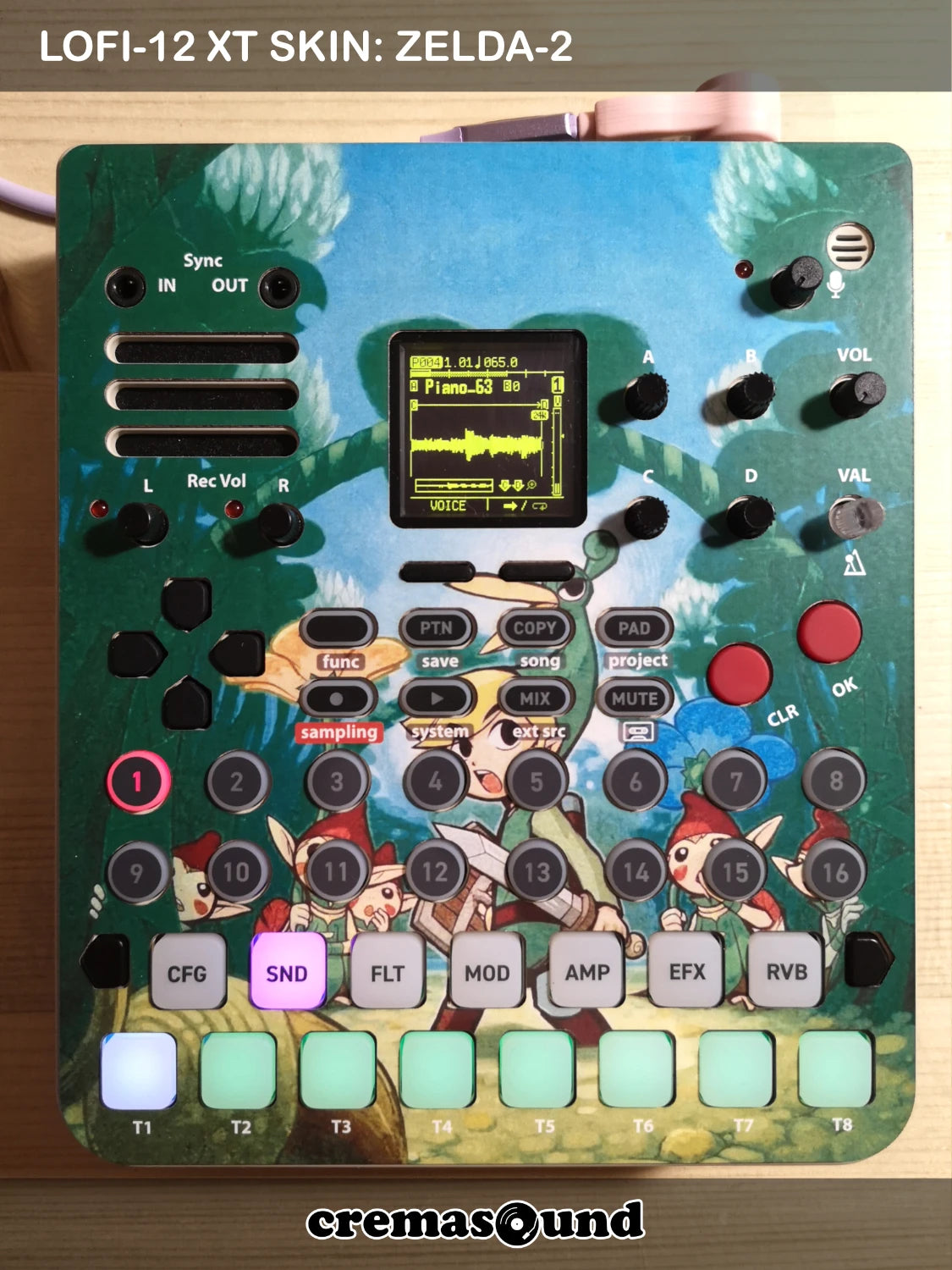 ZELDA-2 Skin for the Sonicware Lofi-12 XT sampler - CremaSound