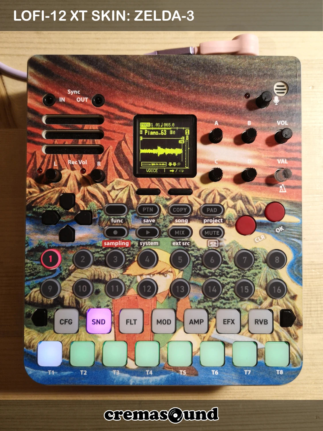 ZELDA-3 Skin for the Sonicware Lofi-12 XT sampler - CremaSound