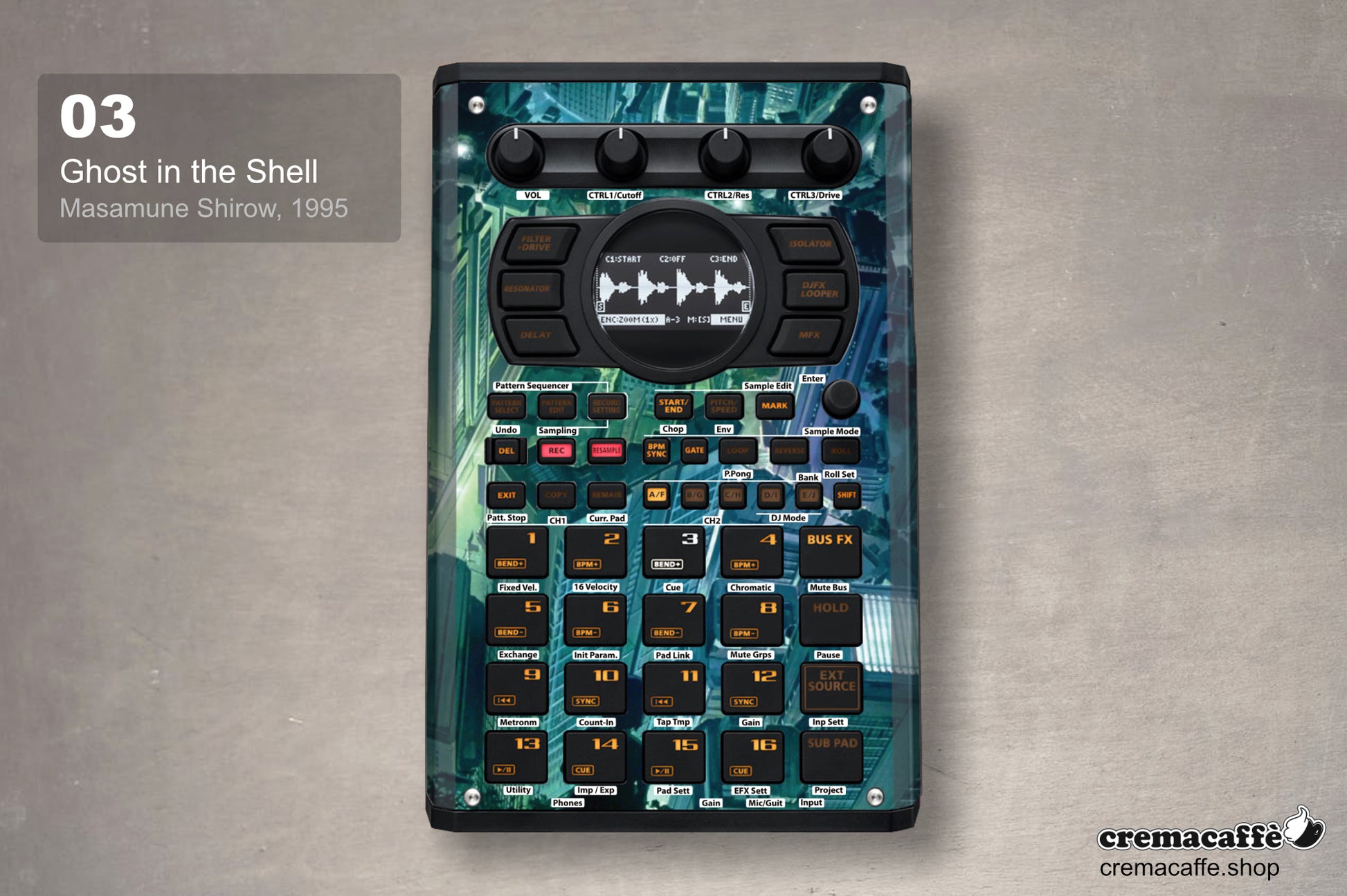 SP-404 MK2 Skin - Ghost in the Shell - Cremacaffe Design
