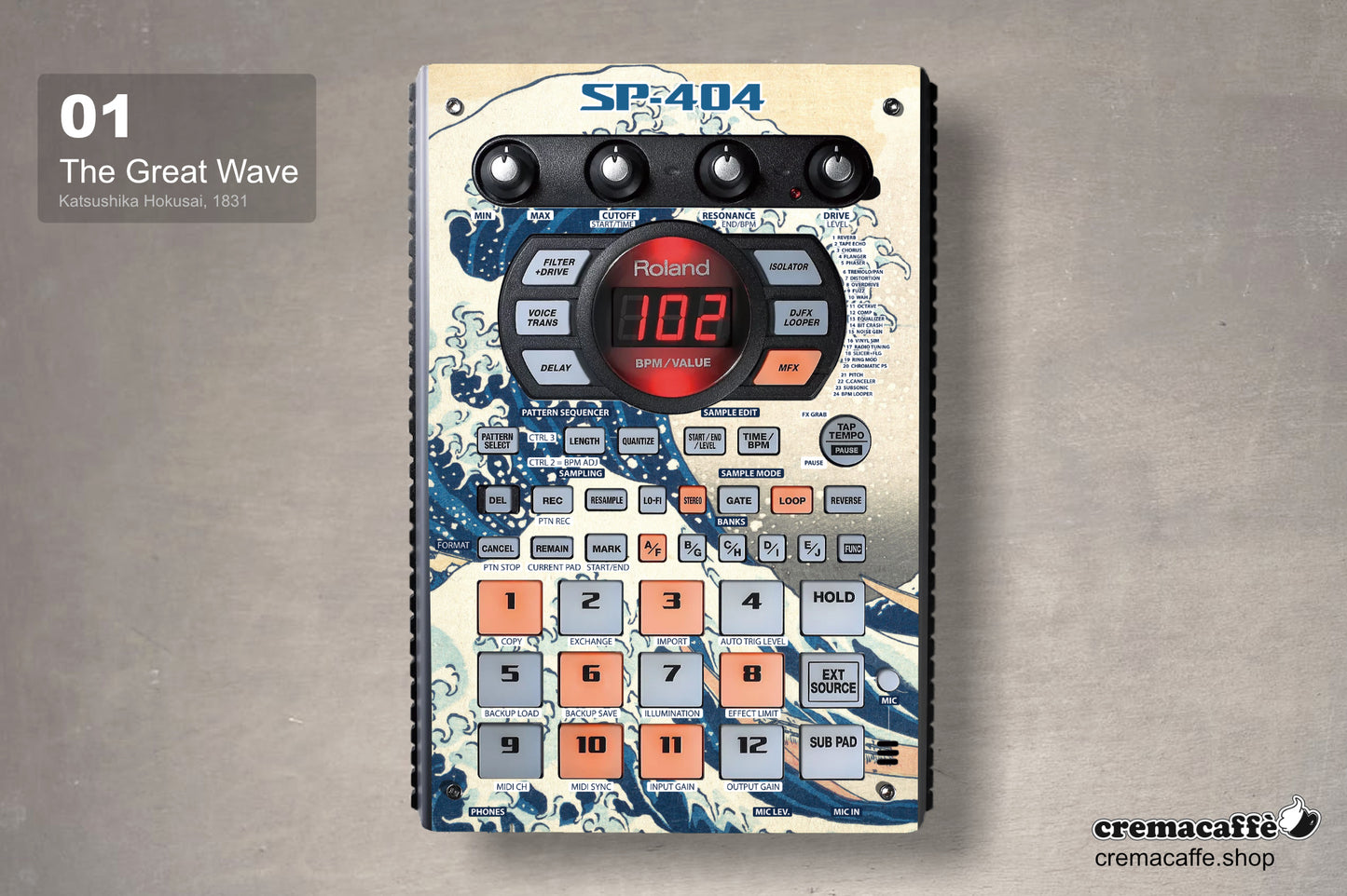 SP-404 SX Skin - The Great Wave | Cremacaffe Design