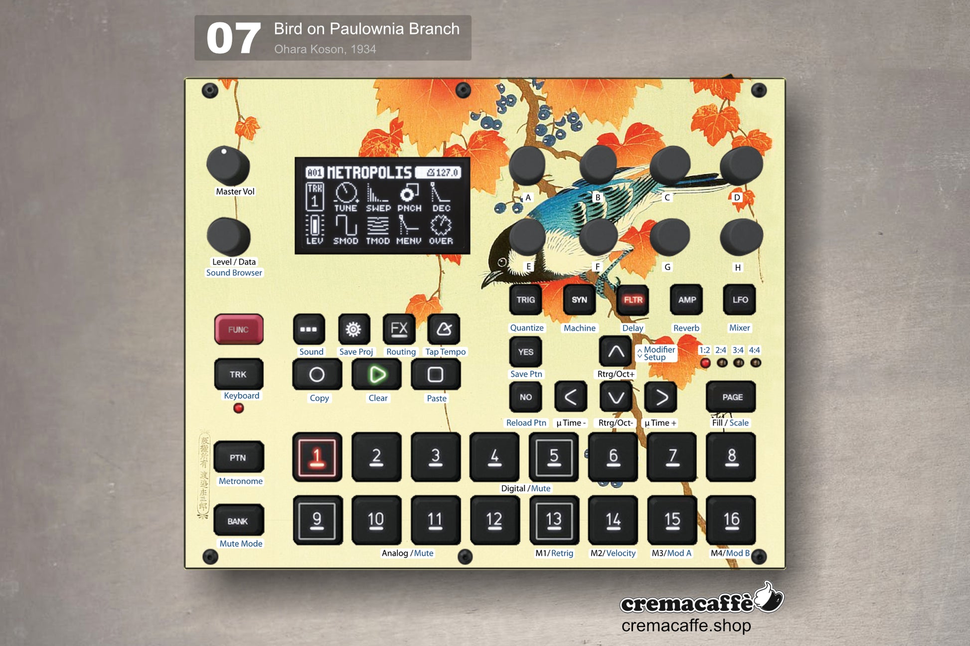 Elektron Syntakt Skin - Ohara Koson (1934) | Cremacaffè Design